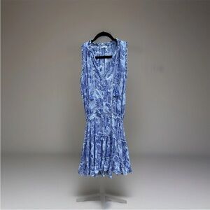 Poupette St Barth Women's Mini Clara Dress Blue White Size Small